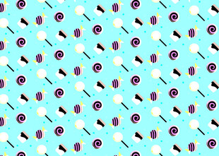 蓝底水果图案无缝背景