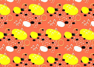 橙色底可爱小黄图案背景