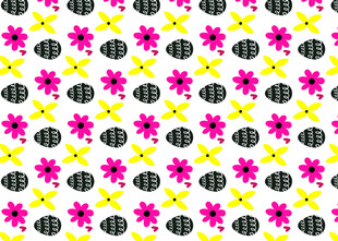 粉色花朵几何图案背景