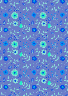 蓝色花卉图案背景纹理