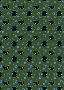 绿色底动物图案无缝纹理