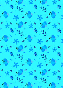 蓝色花卉图案背景纹理