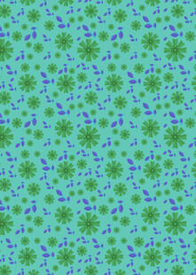 清新绿底蓝花图案纹理