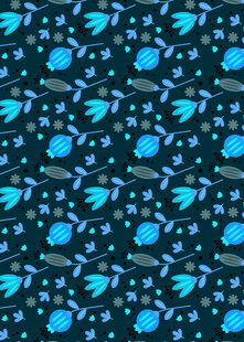 蓝色海洋元素无缝图案