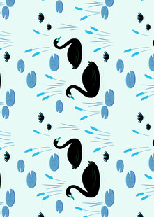 海洋生物图案的清新背景