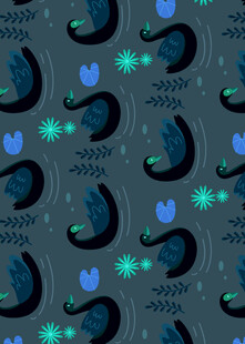 深蓝色动物图案背景纹理