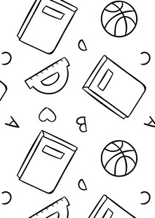 学习与运动元素简笔画