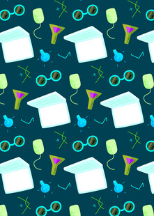 毕业元素无缝图案背景