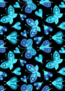 蓝色蝴蝶图案背景纹理