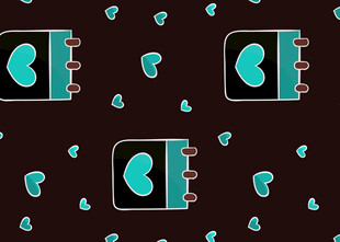 黑色背景的书本图案设计