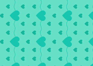 清新薄荷绿心形图案背景