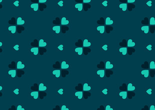 蓝底绿心几何图案背景