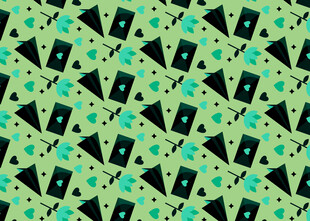 绿色几何图案无缝背景