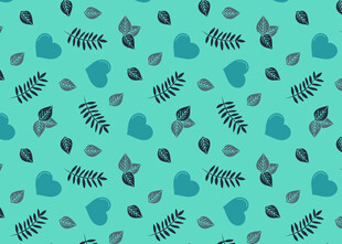 蓝底植物图案无缝背景图