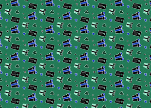 绿色背景卡通图案纹理