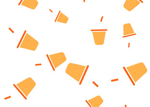 橙色纸杯图案背景设计