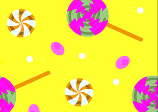 缤纷多彩的棒棒糖图案