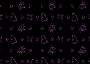 紫色猫咪图案黑色背景图