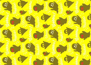黄色幽灵图案背景纹理