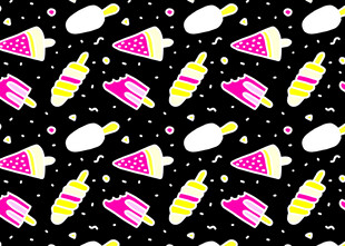 缤纷夏日冰淇淋图案背景