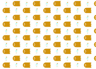 黄色卡通图案无缝背景图