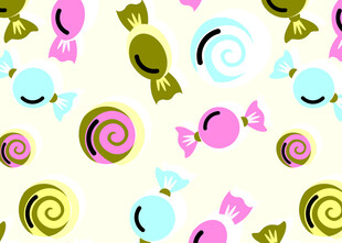 多彩糖果无缝图案背景