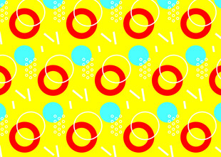 黄色背景多彩几何图案