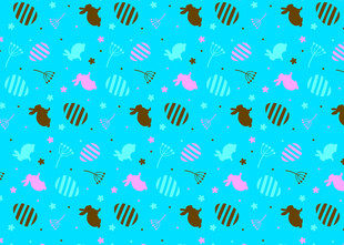蓝色背景可爱动物图案