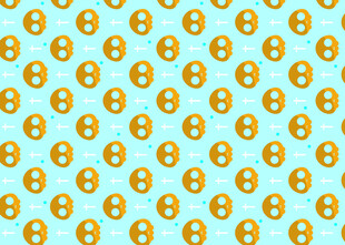 浅蓝色背景上的金色图案