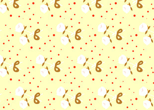 黄色背景花朵图案装饰图