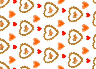 心形图案无缝背景纹理