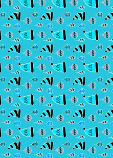 蓝色抽象元素无缝图案