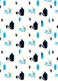 天鹅图案无缝背景