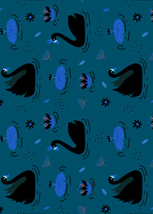 黑天鹅梦幻图案