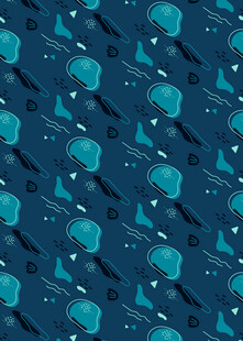 蓝色海洋生物图案背景