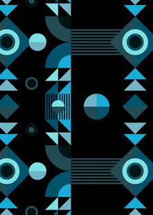 蓝黑几何图案背景设计