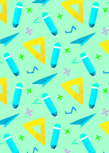 多彩文具图案背景