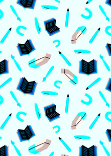 多彩文具图案背景