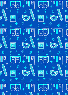 蓝色校园元素无缝图案