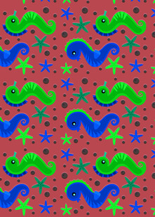 多彩波浪星星图案背景