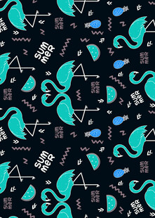 蓝绿色海洋生物图案背景