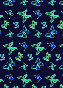 飞机图案的深蓝背景印花