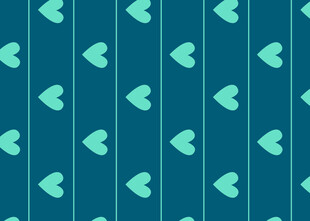 蓝底绿心条纹图案背景