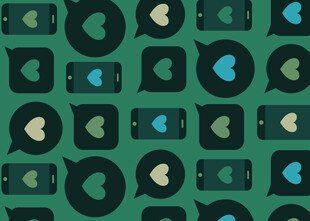 绿色卡通图案无缝背景图