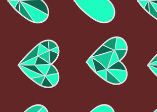 几何心形图案背景设计