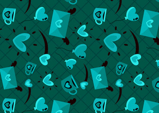 卡通风格文具图案背景