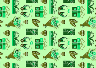 绿色钱币树叶图案背景