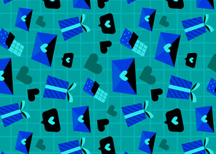 蓝色几何图案无缝背景