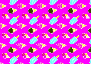 粉色背景多彩冰淇淋图案