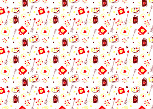 可爱卡通图案无缝背景图